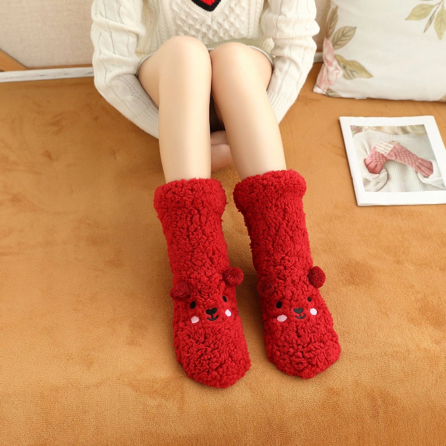 Cozy and comfortable fleece-lined socks in various colors, perfect for winter wear