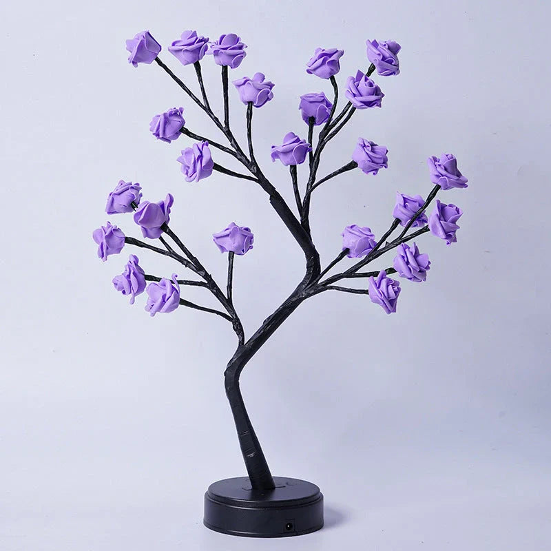 Enchanting 3D rose lamp with various color options, creates romantic ambiance for home decor
