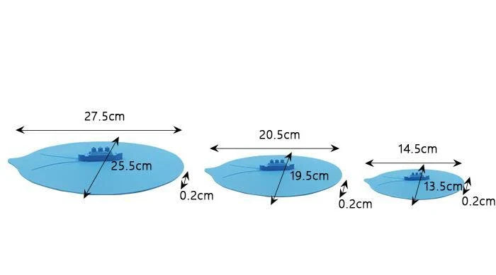Creative silicone pot lid in blue color, designed with a unique shape and hook for easy storage