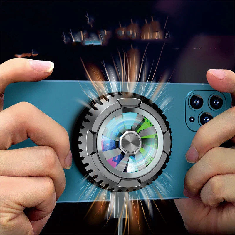 High-performance smartphone cooling device with cooling fin, ice pack, and ergonomic controls