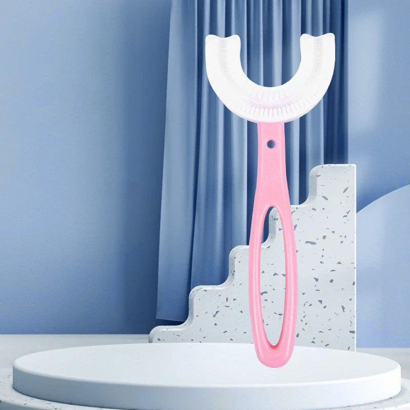 U-Shaped Soft Rubber Toothbrushes for Kids in Vibrant Colors