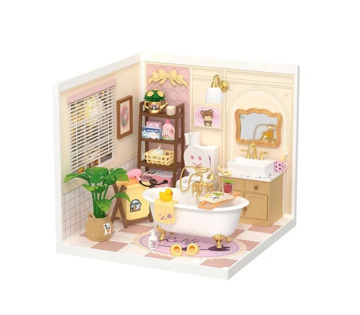 Robotime Rolife DIY Miniature Cafe Building Kit with ambient light set