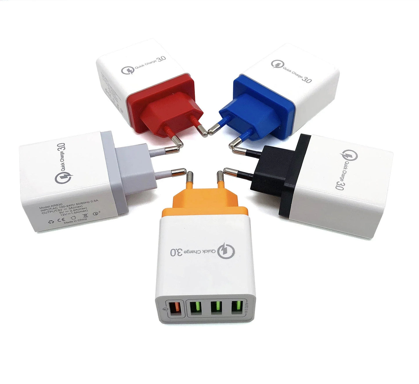 Powerful 4-Port USB Wall Charger with Quick Charge 3.0 for Phones and Tablets
