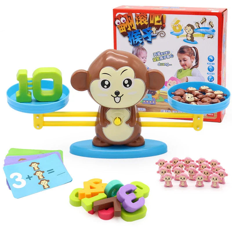 Engaging early math learning toys with colorful digital characters, including monkeys, penguins, and other animals, designed to teach preschoolers essential numeracy skills through interactive play.