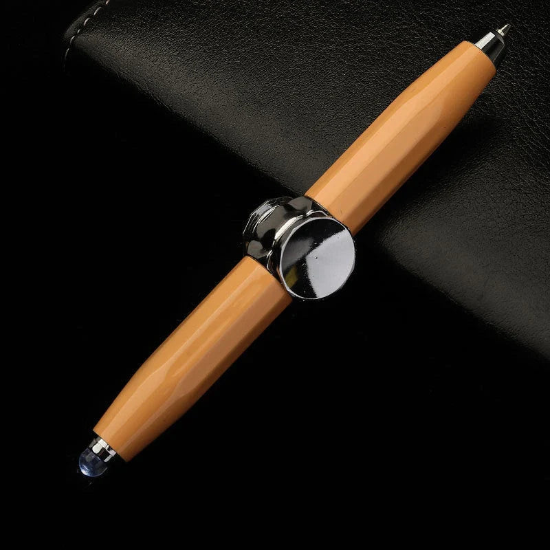 Versatile LED-powered gyro ballpoint pen with a mesmerizing spinner for stress relief and improved productivity