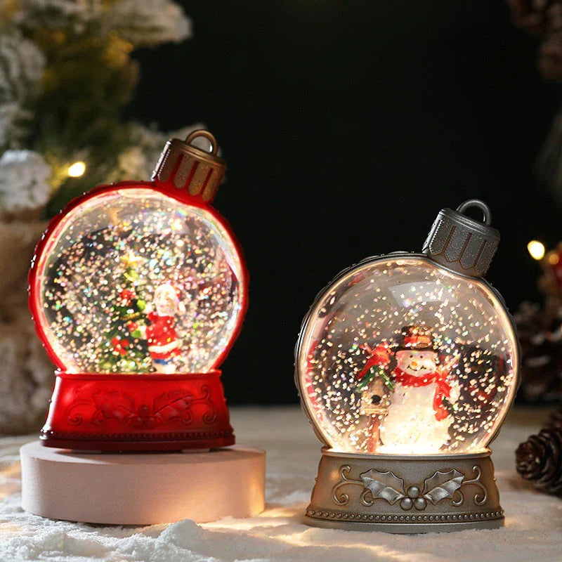 Realistic flame LED Christmas decoration lights with various designs including old man, snowman, kids tree, and angel