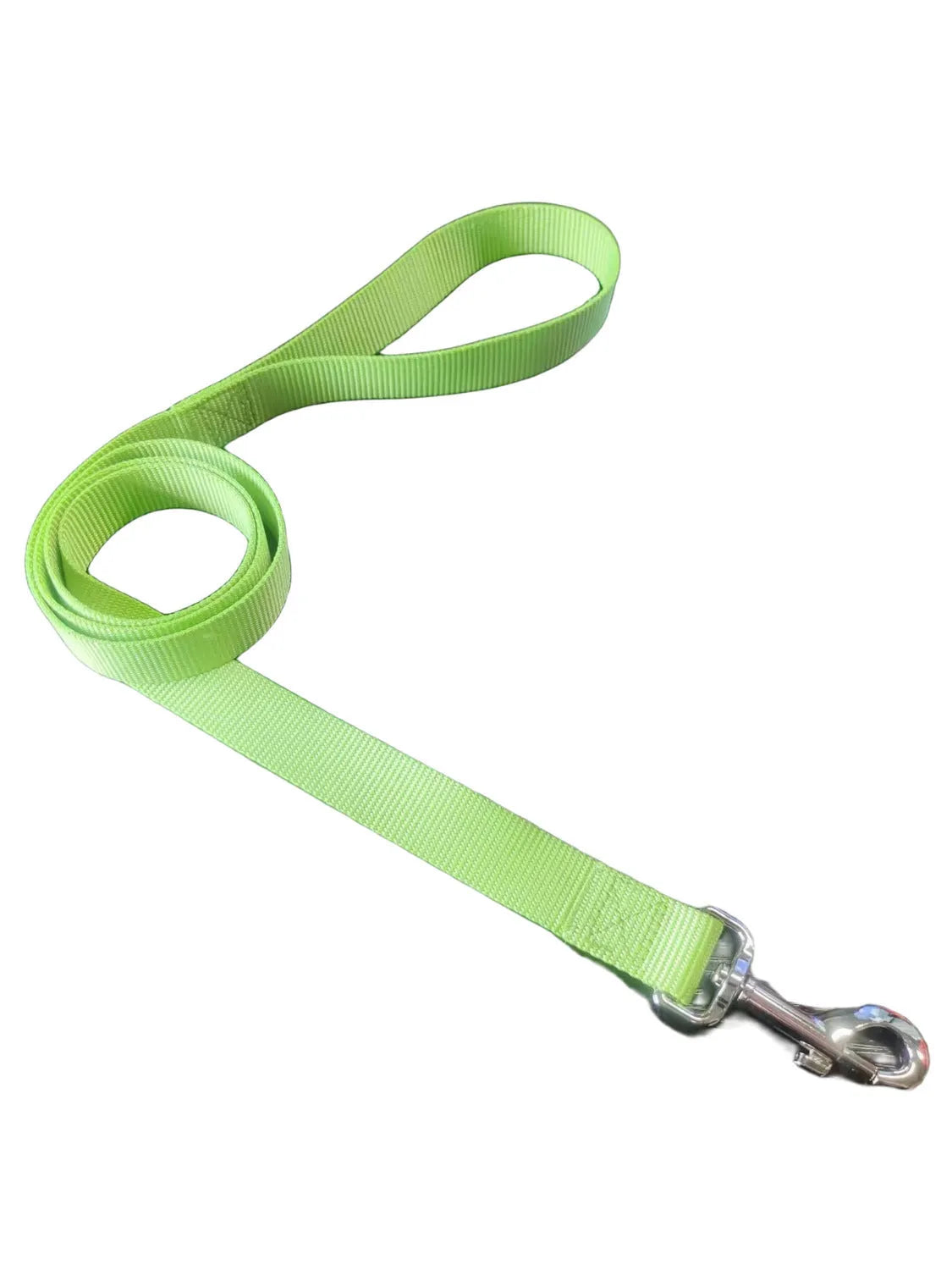 Solid colour polyester dog leash rope in hand, showing various width and colour options.