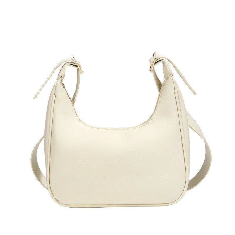 Stylish women's crossbody dumpling bag in soft PU with a crescent shape