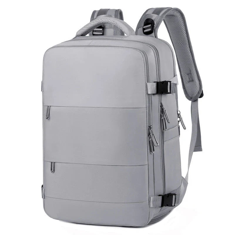 Versatile travel backpack for women with large capacity, waterproof design, and organized interior compartments