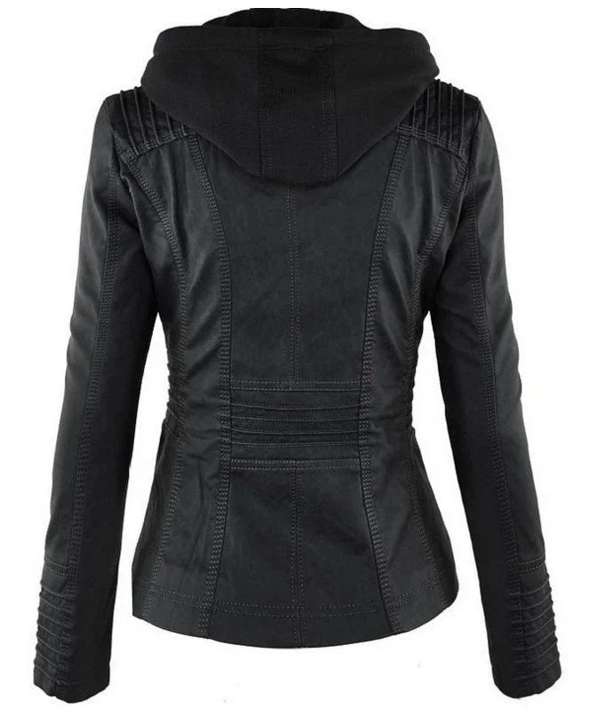 Stylish Detachable Hooded Jacket with Pockets - Casual Autumn/Winter Coat for Women in Various Colors