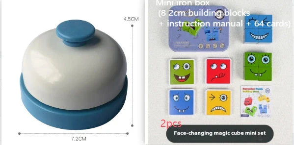Clever Wooden Emoji Cube Puzzle - Educational Building Blocks for UK Children