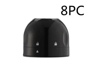 Premium black champagne and wine bottle stoppers with vacuum seal technology to preserve freshness and carbonation