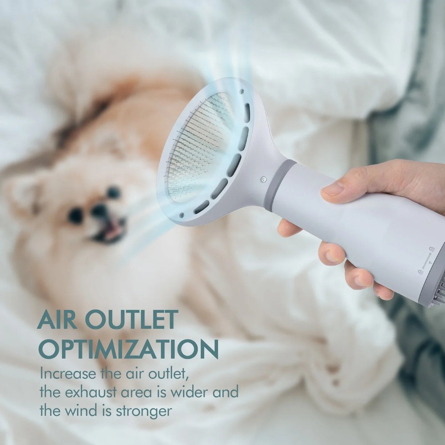 Premium Grooming System: Quiet Dog Hair Dryer with Slicker Brush for Efficient and Comfortable Pet Grooming
