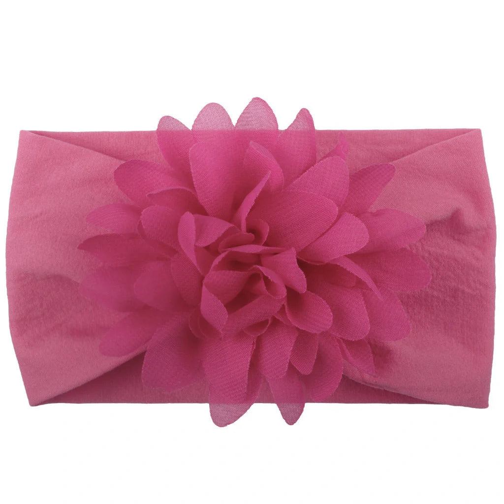 Handcrafted chiffon flower baby headband for little princesses, available in various colours and styles.