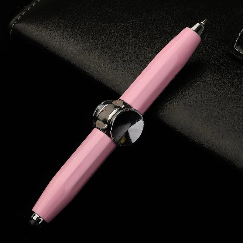 Versatile LED-powered gyro ballpoint pen with a mesmerizing spinner for stress relief and improved productivity