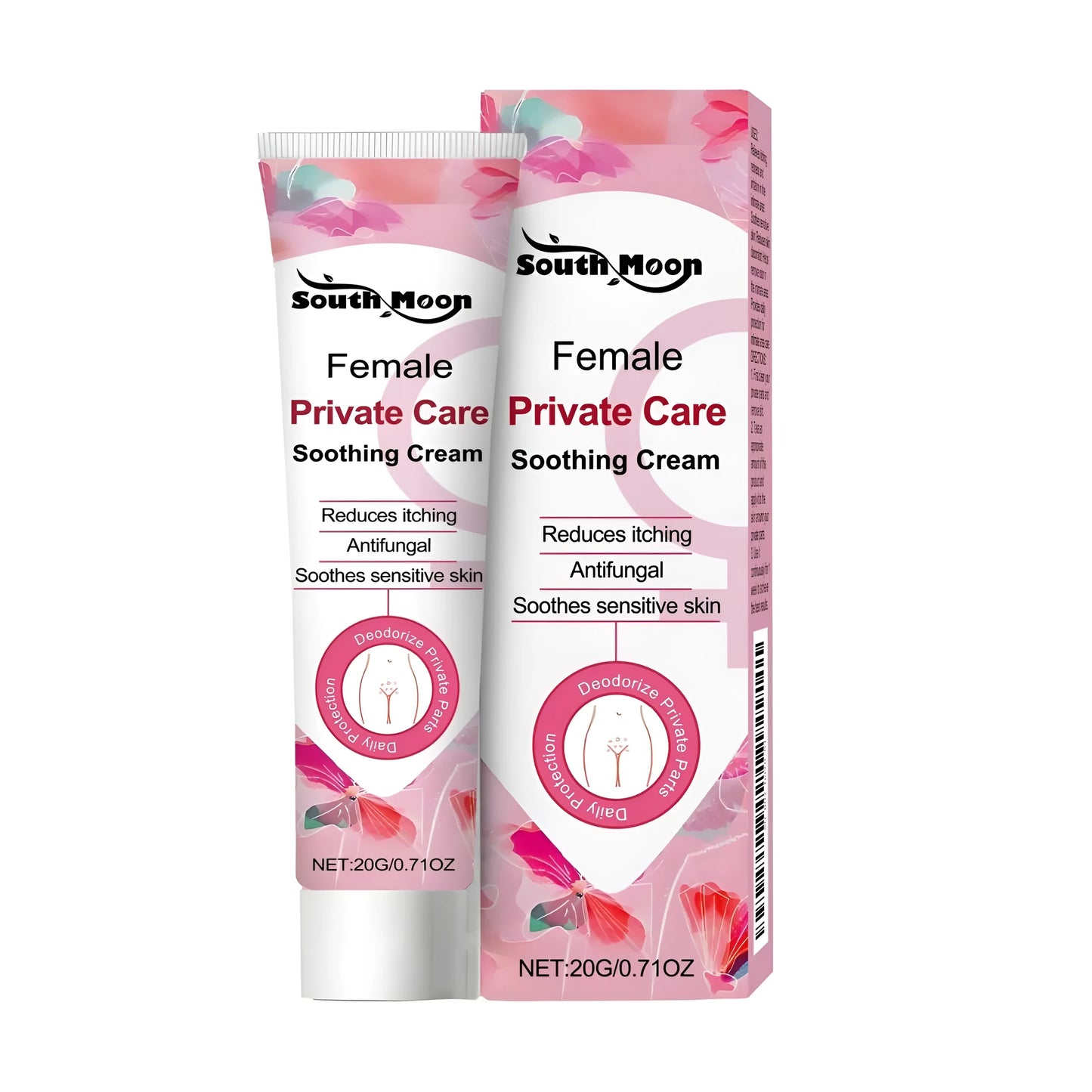 20g tube of women's intimate relief cream with honey and mint formula.