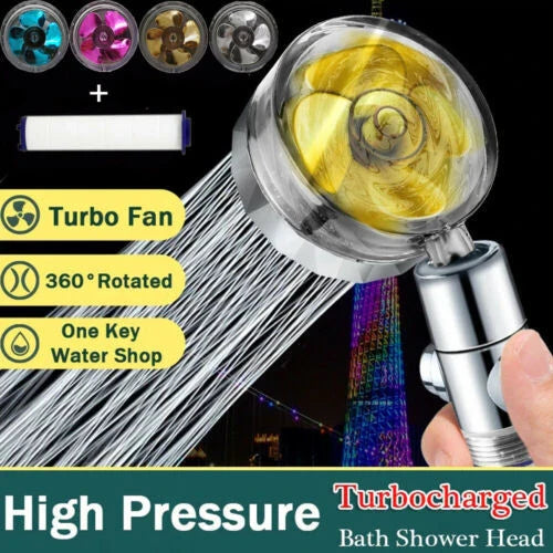 A modern minimalist shower head with a high-pressure design and water-saving micro-nozzle technology
