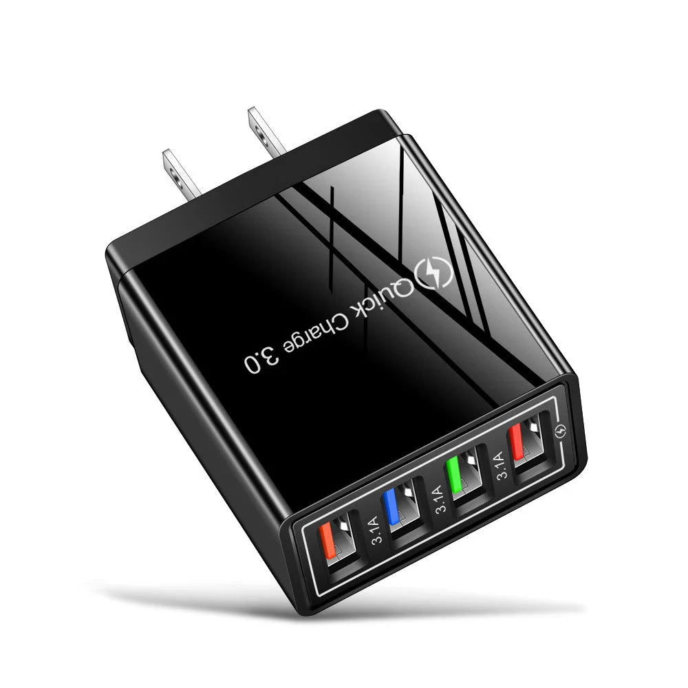 Powerful 4-Port USB Wall Charger with Quick Charge 3.0 for Phones and Tablets