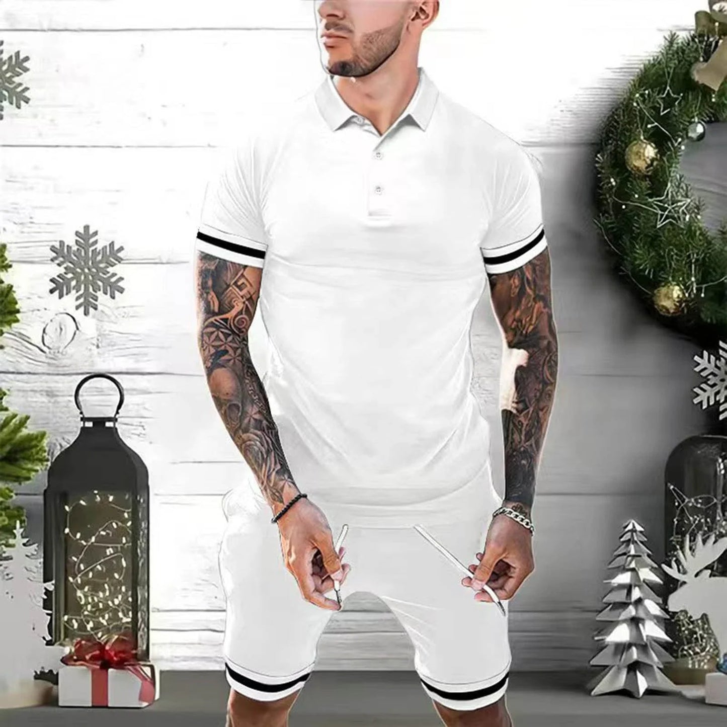 Versatile men's casual 2-piece tracksuit set in various colors and sizes