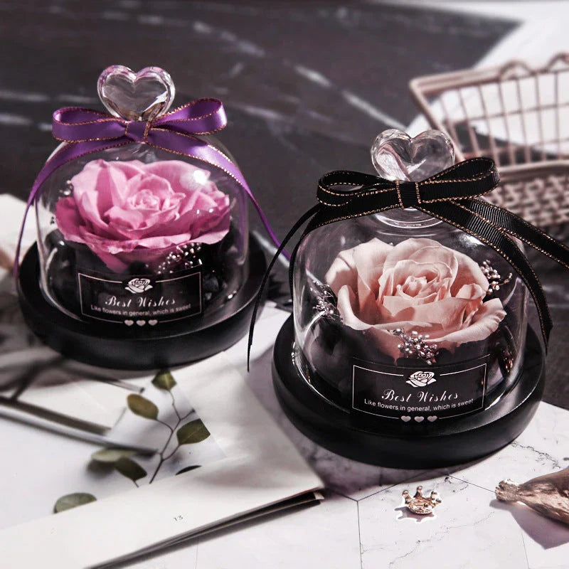 Enchanting Eternal Rose Flower Decor with Mesmerizing LED Lighting
