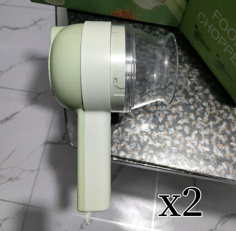 Versatile electric kitchen prep machine with multiple attachments for chopping, slicing, mixing, and more