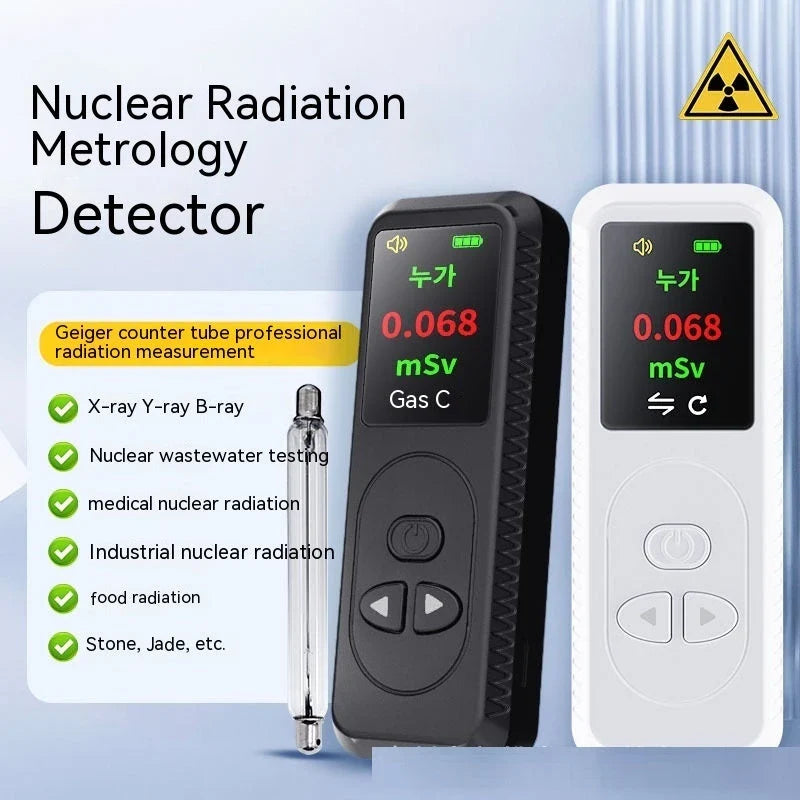 Portable radiation detector with TFT color display, sound alarm, and compact design for on-the-go use