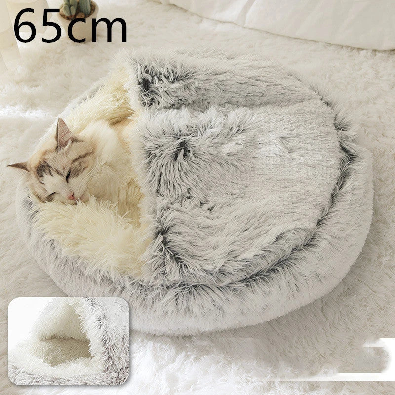 Cozy All-in-One Pet Bed in various colors and sizes, providing a plush and comfortable retreat for cats and dogs