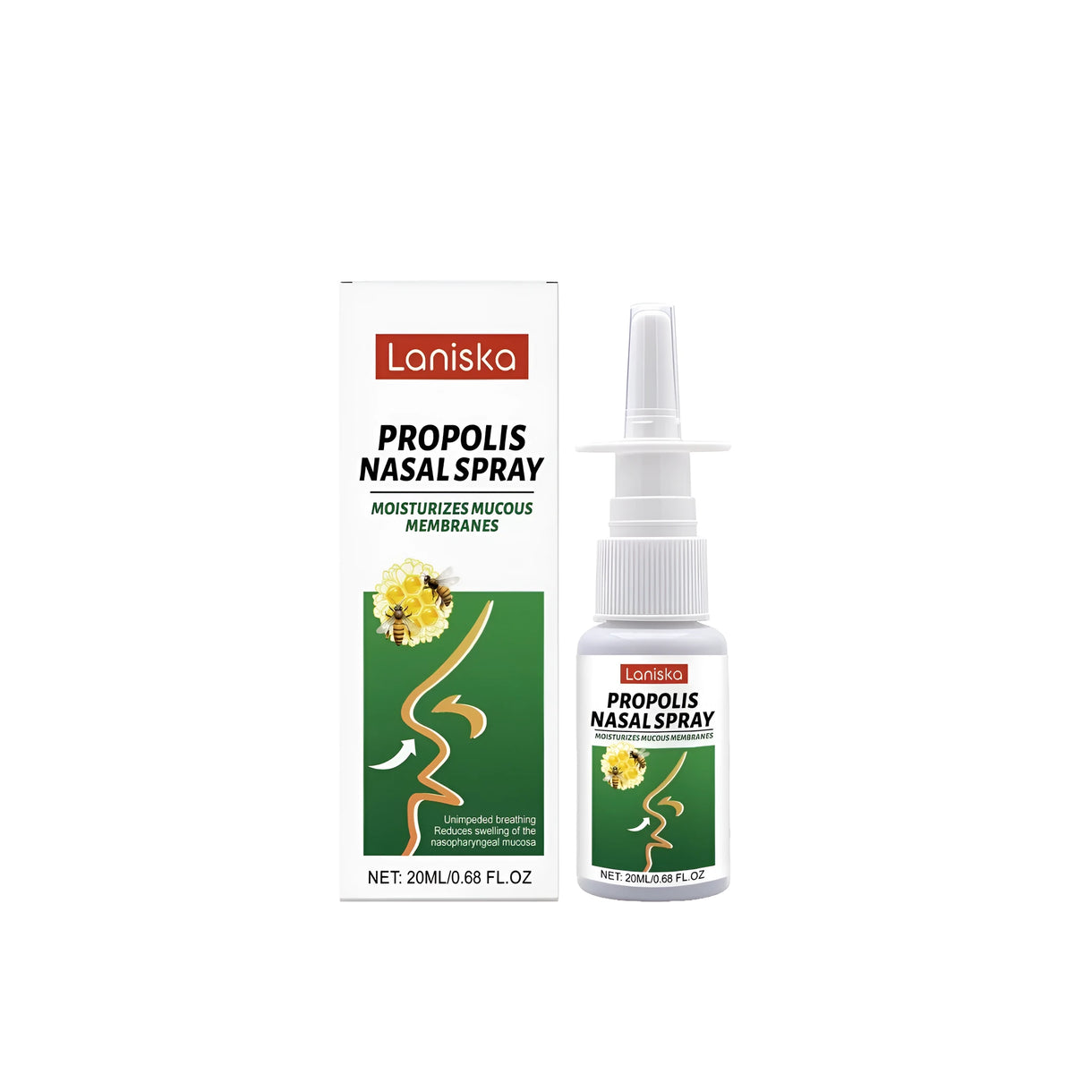 Nasal Care Soothing Spray 20ml bottle with menthol, mint extract, borneol and propolis wax