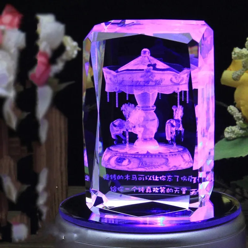 Small colourful MP4 Bluetooth LED crystal light night lamp in gift box