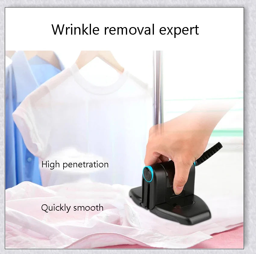 Portable folding steam iron for travel, compact and lightweight design with 6 fabric heat settings