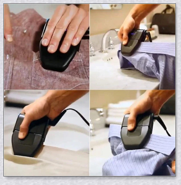 Portable folding steam iron for travel, compact and lightweight design with 6 fabric heat settings