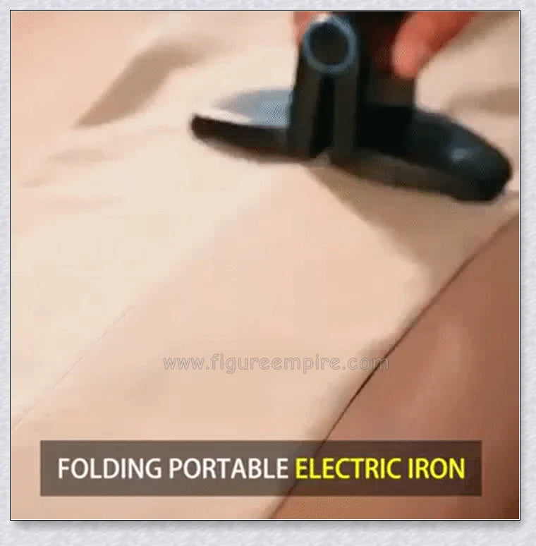 Portable folding steam iron for travel, compact and lightweight design with 6 fabric heat settings