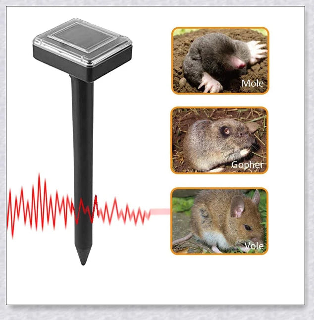 Outdoor Solar Ultrasonic Pest Repellent - Ultrasonic Animal Deterrent with Waterproof Solar-Powered Design