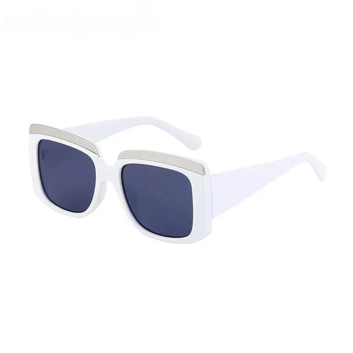 Luxury oversized square sunglasses with UV400 protection, featuring a modern hybrid frame design and gradient lenses