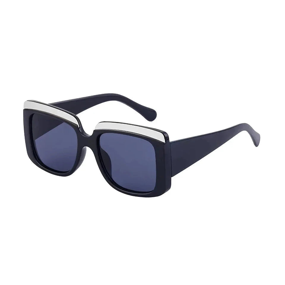 Luxury oversized square sunglasses with UV400 protection, featuring a modern hybrid frame design and gradient lenses