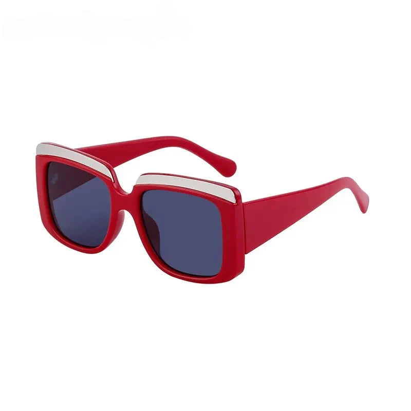 Luxury oversized square sunglasses with UV400 protection, featuring a modern hybrid frame design and gradient lenses