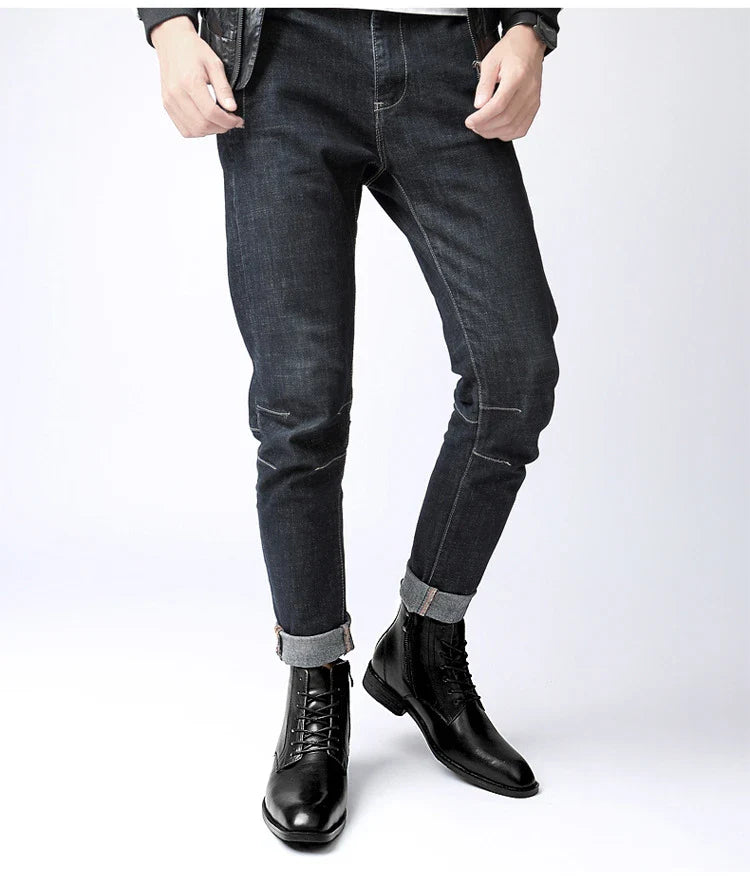 Sophisticated men's high-top business boots in premium British leather with a pointed toe and rubber soles for durability and traction