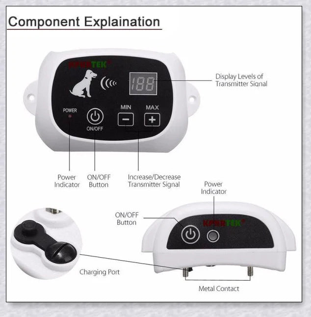Wireless Electric Dog Fence - Invisible Dog Fence with Shock Collar for safe pet containment and training