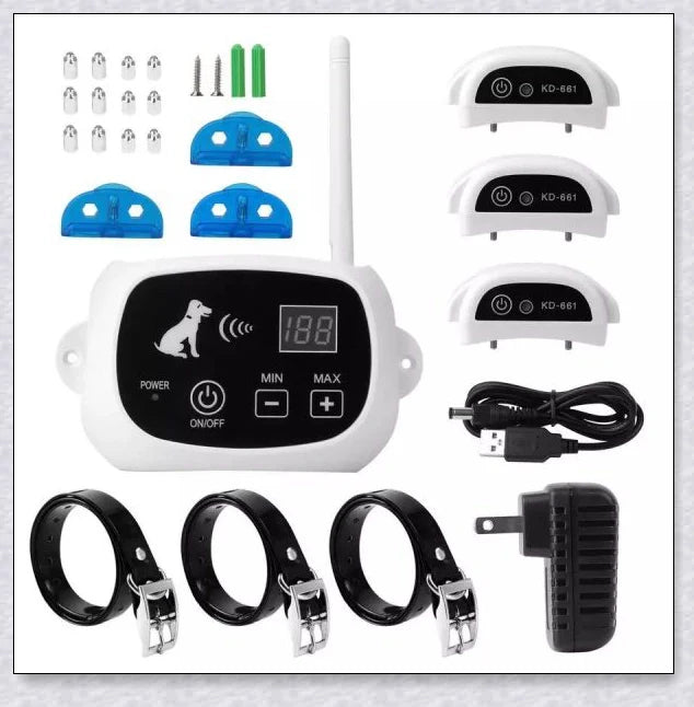 Wireless Electric Dog Fence - Invisible Dog Fence with Shock Collar for safe pet containment and training