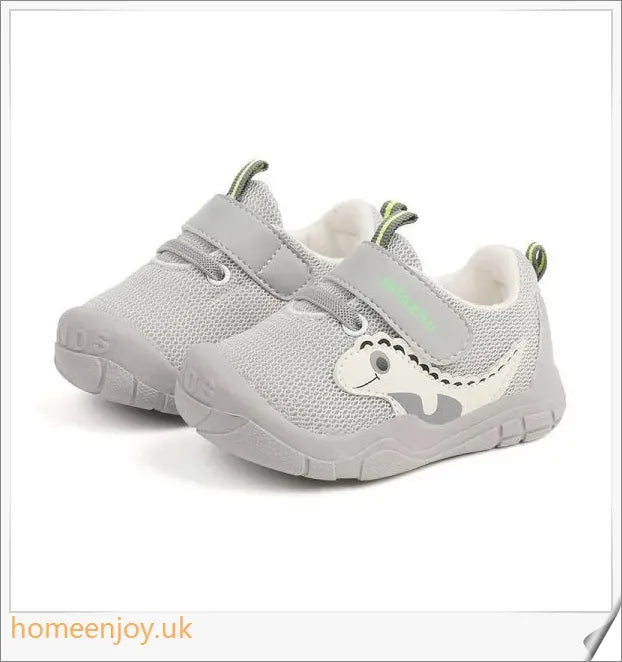 Baby Boy's Soft-Soled Toddler Shoes in a charming cartoon design, featuring breathable mesh and a non-slip, wear-resistant sole