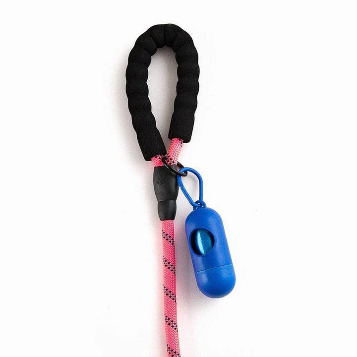 Colourful thick nylon dog leash with vibrant green colour and reinforced stitching for durability and safety