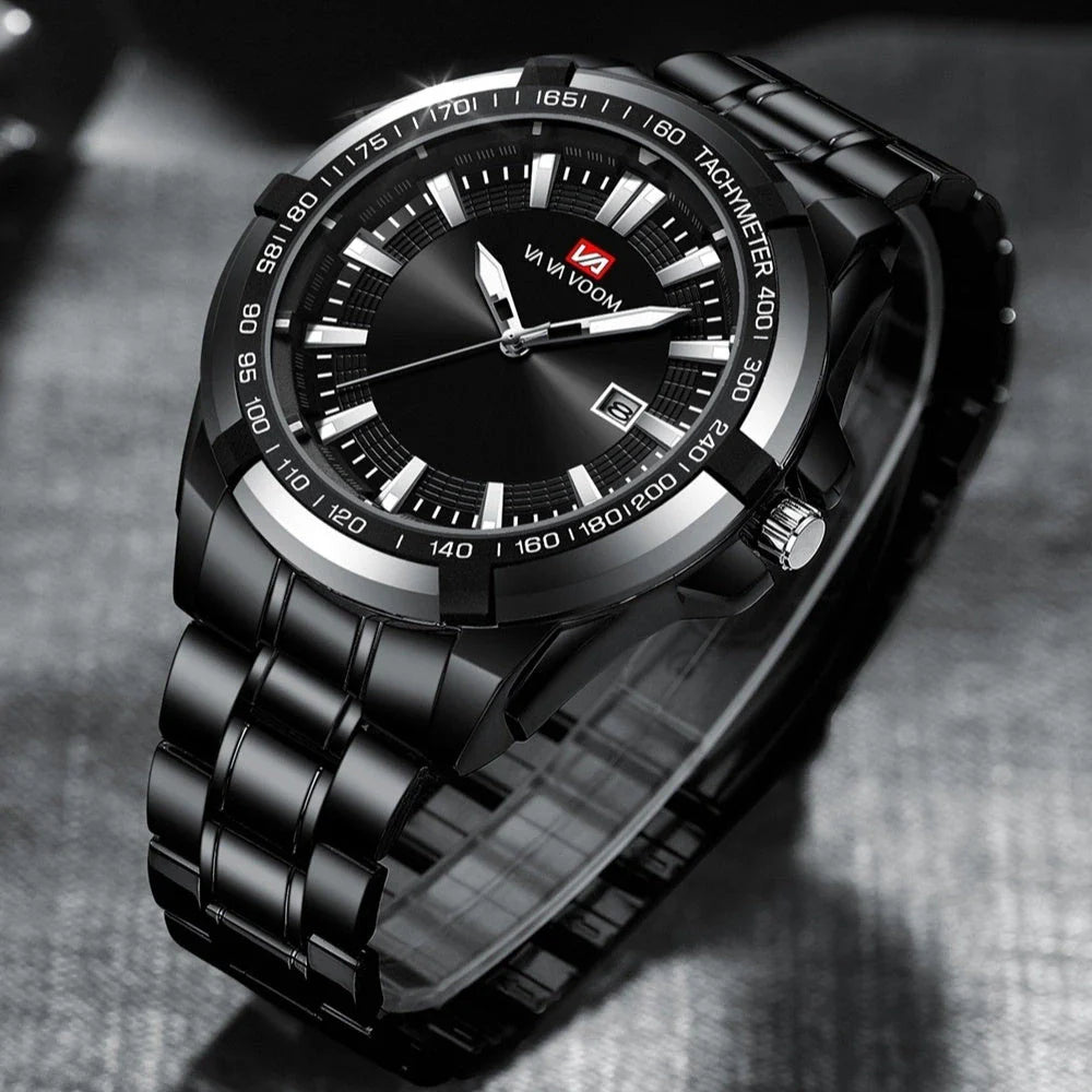 A stylish steel belt watch with a luminous dial and a durable chain, embodying British elegance and quality