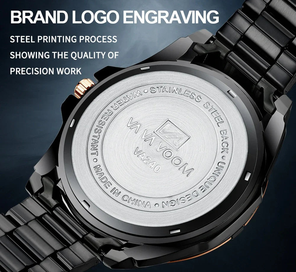 A stylish steel belt watch with a luminous dial and a durable chain, embodying British elegance and quality