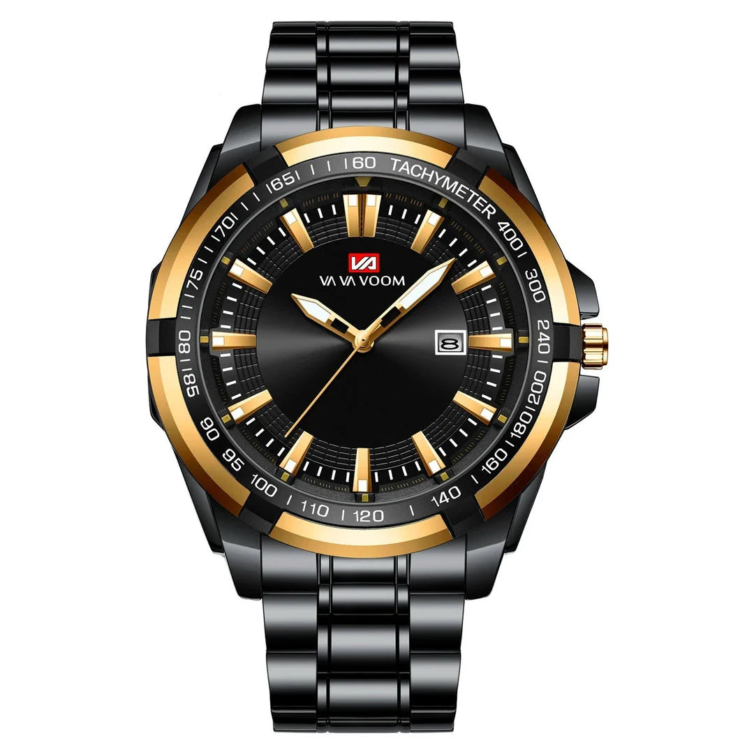 A stylish steel belt watch with a luminous dial and a durable chain, embodying British elegance and quality