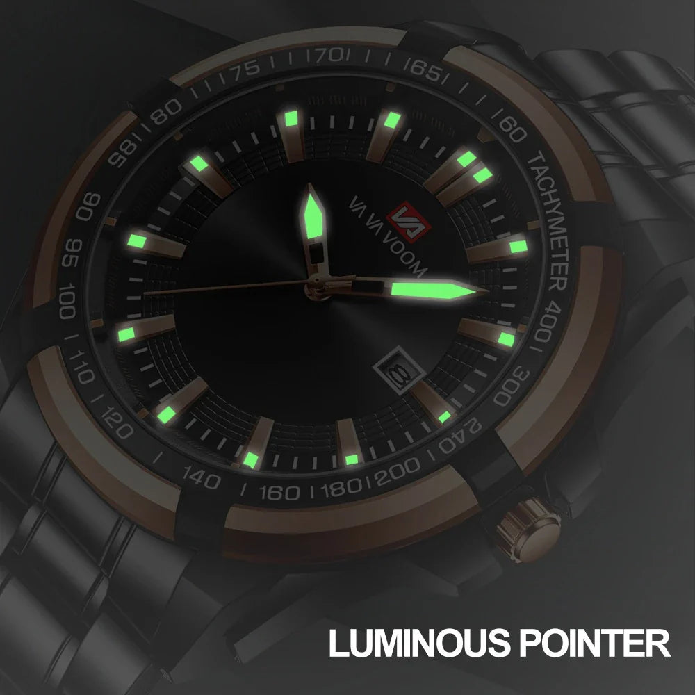 A stylish steel belt watch with a luminous dial and a durable chain, embodying British elegance and quality