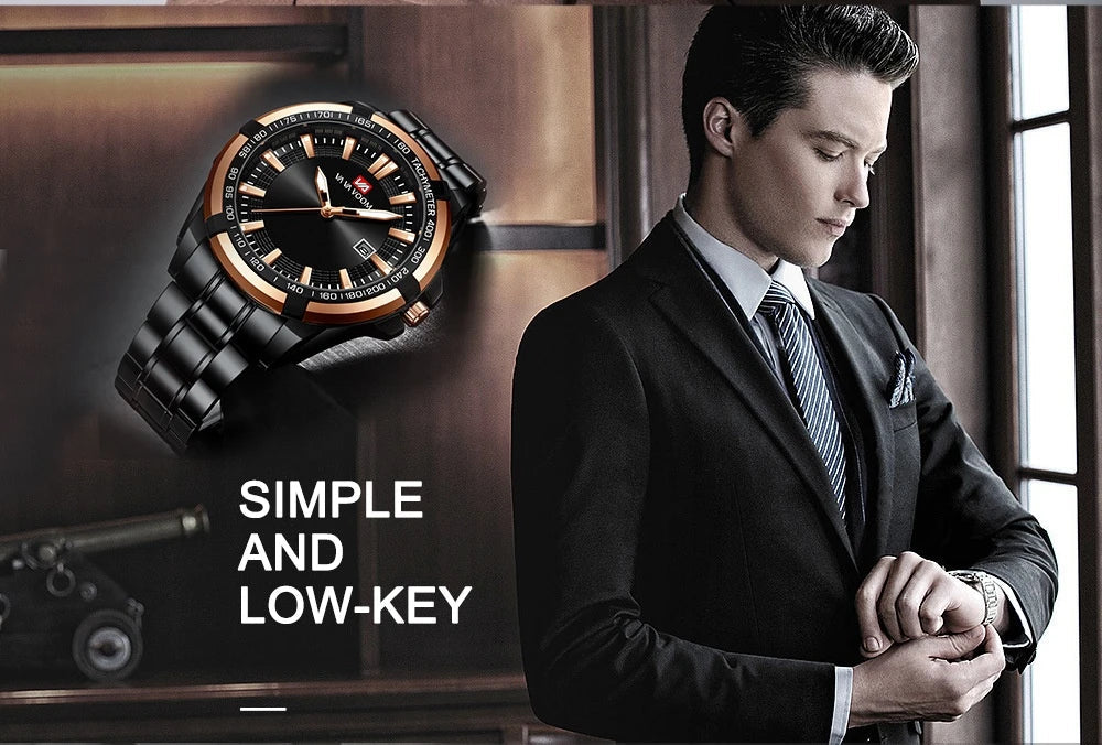 A stylish steel belt watch with a luminous dial and a durable chain, embodying British elegance and quality