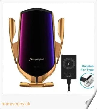 Car Wireless Charger Phone Holder with 360-degree rotation and automatic clamping for secure in-car charging