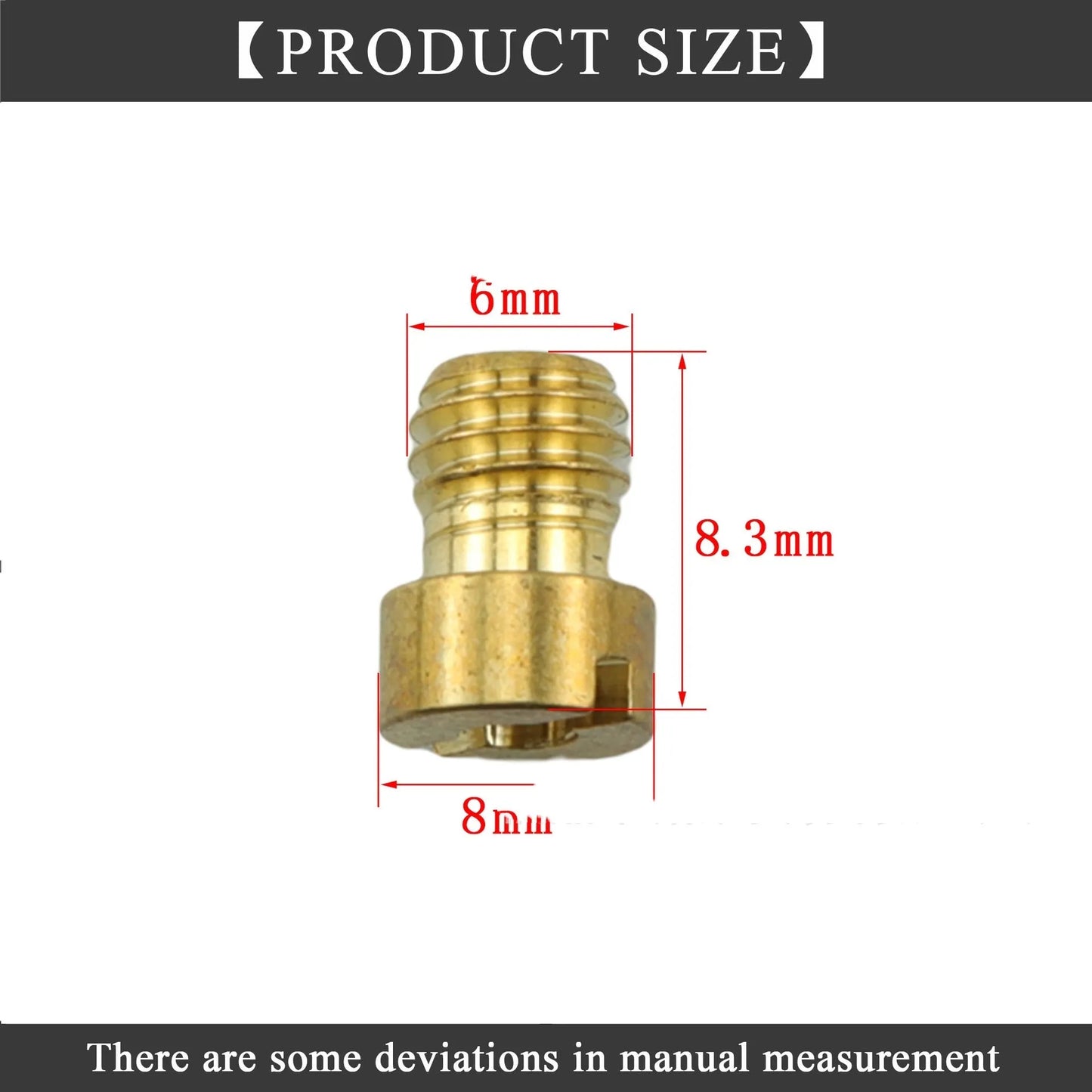 Brass M6 carburettor main jet nozzle for Derotto PHBN and PHVA models.