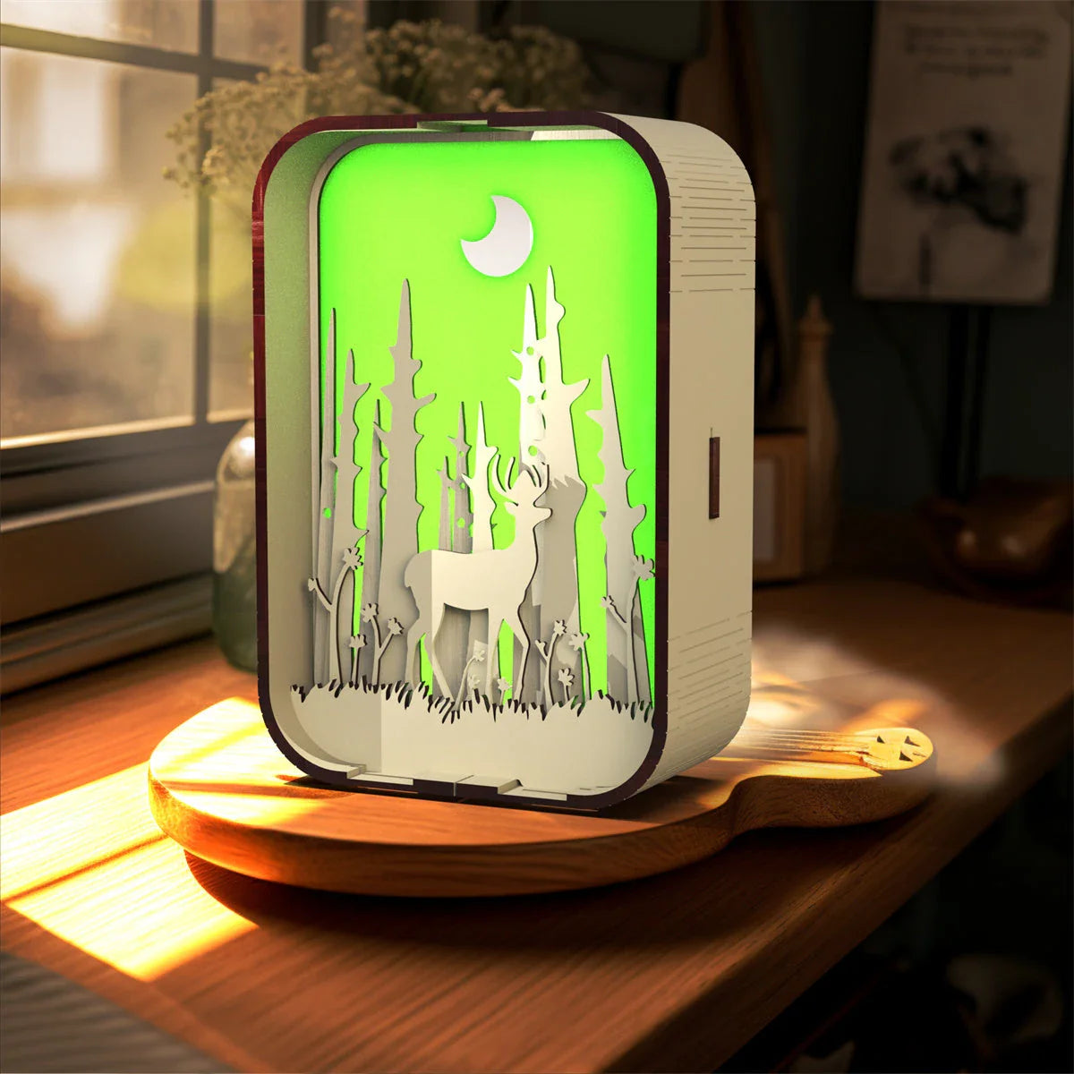 Elegant Minimalist Wooden Night Light with Soft LED Illumination and Compact, Versatile Design