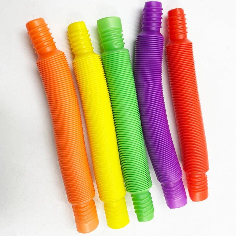 Vibrant, coiled plastic toy for creative, sensory-stimulating playtime